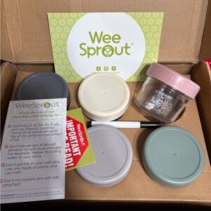 Glass Food Storage Jars - Pink, Gray, Cream